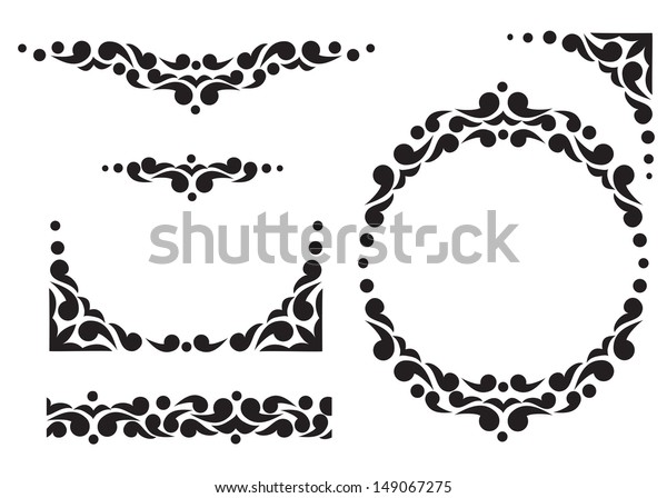 Ornate frames and\
borders. Hand drawn\
patterns
