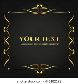 Ornate frames and card gold color
