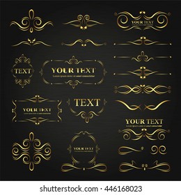 Ornate frames elements gold design