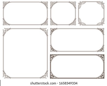 Ornate frames and scroll elements.