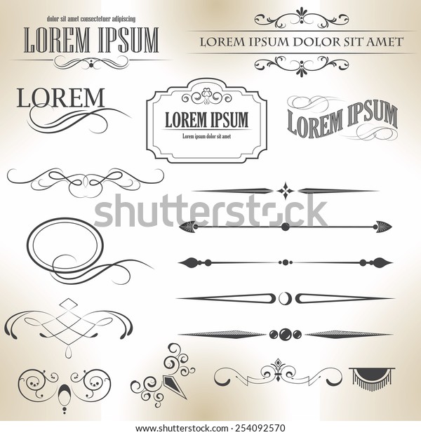 Ornate frames and scroll\
elements