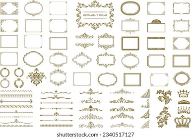 Ornate frames and scroll elements. Vector illustration frame set. Collection of design elements.