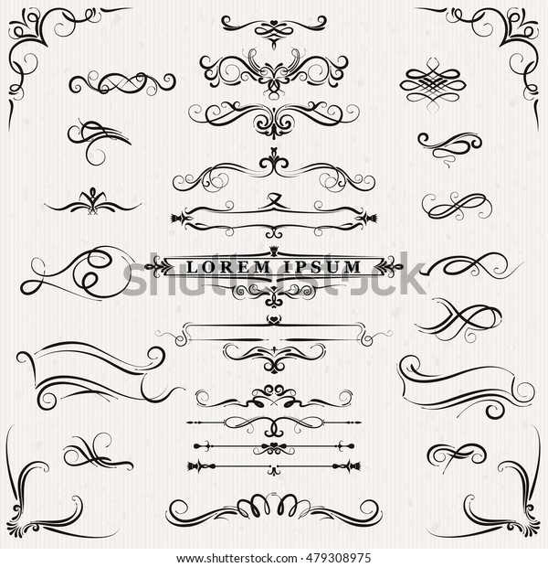 Ornate frames\
and scroll elements, Vector illustration in flat, cartoon style\
isolated from the background, EPS\
10