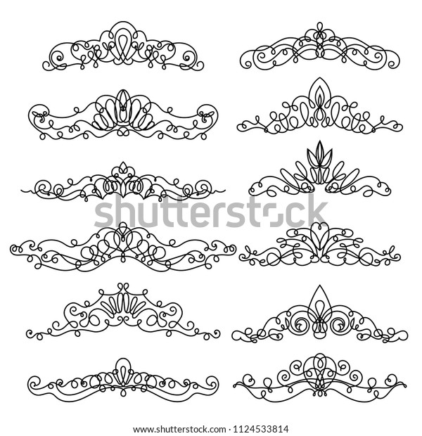 Ornate frames and scroll elements. Vintage\
vector swirl frame set. Calligraphy swirls, swashes, ornate motifs\
and scrolls. Vector\
illustration