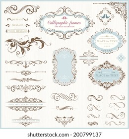 Ornate frames and scroll elements for weddings, anniversaries, engagements, save the date announcements, thank you notes or any special occasion.