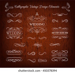 Ornate frames and scroll elements for weddings, anniversaries, engagements, save the date announcements
