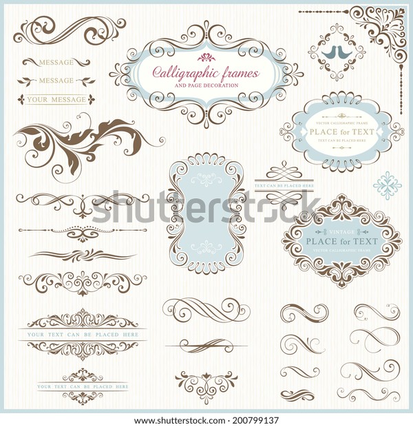 Ornate frames and scroll elements for\
weddings, anniversaries, engagements, save the date announcements,\
thank you notes or any special\
occasion.