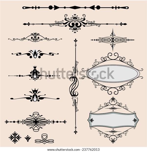 Ornate frames and\
scroll elements.vector