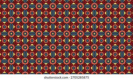 Ornate Geometric Pattern With Repeating Shapes	