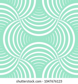 Ornate geometry seamless pattern with petals in white and turquoise color closeup. Can be used for webdesign, ux, ui as background