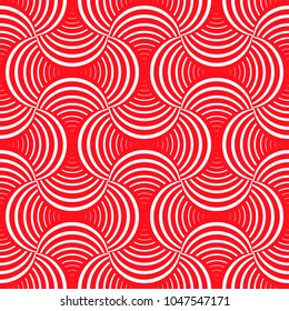 Ornate geometry subtle seamless pattern with petals in white and red color. Can be used for webdesign, ux, ui as background