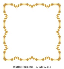 Ornate gold border frame. Vector illustration.