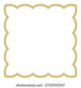 Ornate gold border frame. Vector illustration.