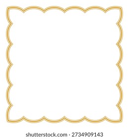 Ornate gold border frame. Vector illustration.