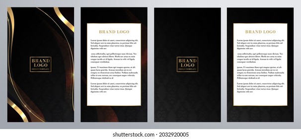 Ornate Gold Brochure Flyer Template For Fancy Invitations Weddings Menus Stationary Advertisement With Champagne Gold Color