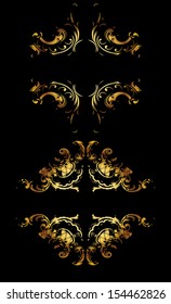 Ornate Gold Curves On Black