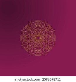 Ornate Gold Mandala Design on a Deep Purple Background,A sophisticated, intricate gold mandala design set against a deep, rich purple backdrop.