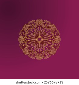 Ornate Gold Mandala Design on a Deep Purple Background,A sophisticated, intricate gold mandala design set against a deep, rich purple backdrop.