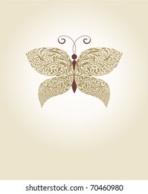 ornate gold vector butterfly