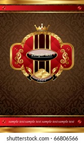 Ornate golden label,vector