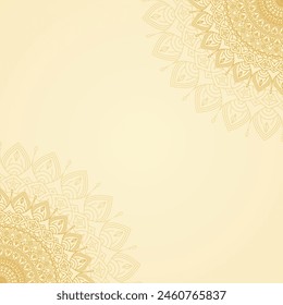 Ornate Golden Mosaic Mandala Elegance Square Background Design
