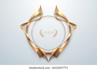 Ornate golden ring on white background