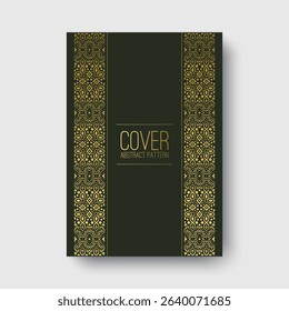 Ornate Golden Seamless Pattern on Cover with Abstract Floral Texture