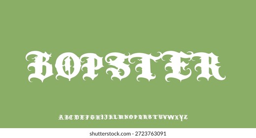 Conjunto de alfabeto gótico ornamentado con letras mayúsculas 