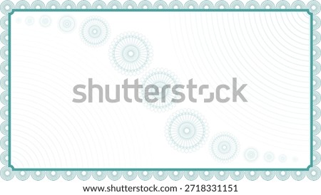 Ornate guilloche background border frame secure design blank template for diploma certificate voucher money ticket security printing background