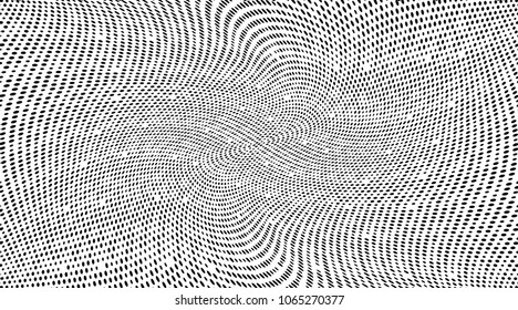 Ornate halftone dots pattern texture background. Pixel art. Modern dotted vector illustration. Abstract wavy lines. Points backdrop. Grunge spotted pattern. Wide image