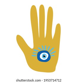 Ornate Hamsa, amulet against the evil eye and spoilage. Popular Arabic and Jewish amulet. Mystic, alchemy, occult concept. Astrology, esoteric, religion.