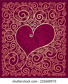 Ornate heart frame. Eps8. CMYK. Organized by layers. Global colors. Gradients used.