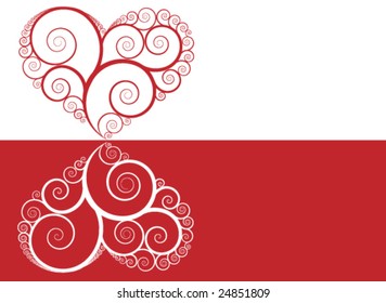 Ornate heart reflection vector