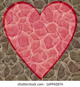 Ornate heart texture in the form of square tiles