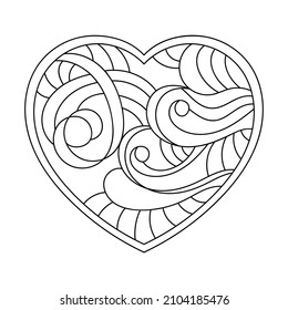 Ornate Heart Vector Adult Coloring Book Stock Vector (Royalty Free ...