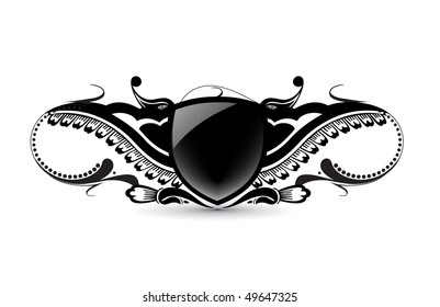 ornate heraldic shields, space of your text, vector illustration.