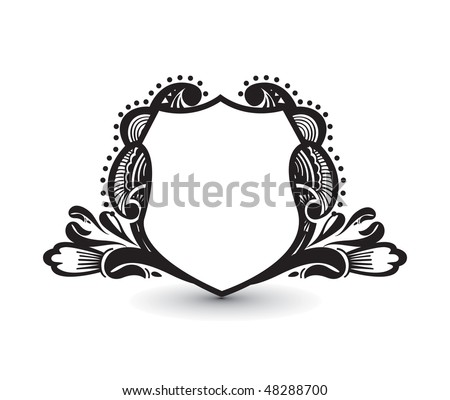 ornate heraldic shields, space of your text, vector illustration.