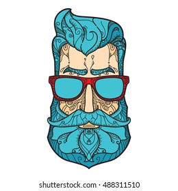 Ornate hipster Vector illustration in Zentangle style. Hand drawn design elements.