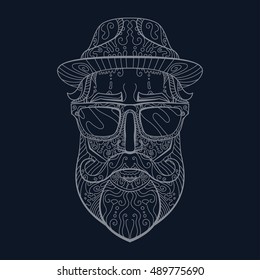 Ornate hipster Vector illustration in Zentangle style. Hand drawn design elements. Vector  illustration