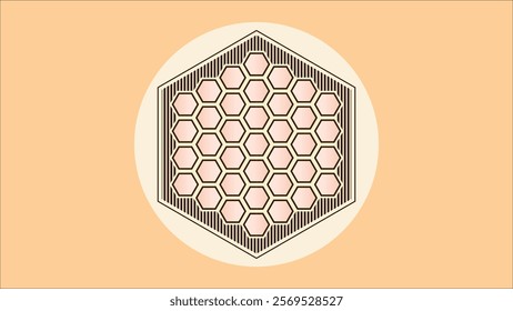 Ornate Honeycomb Pattern Design in Pastel Tones