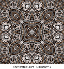 Ornate italian maiolica tile seamless ornament. Geometric texture vector swatch. Fabric print design. Stylish italian mayolica tilework infinite pattern. Floor decor graphic design.