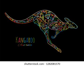 Ornate kangaroo, sketch for your design.