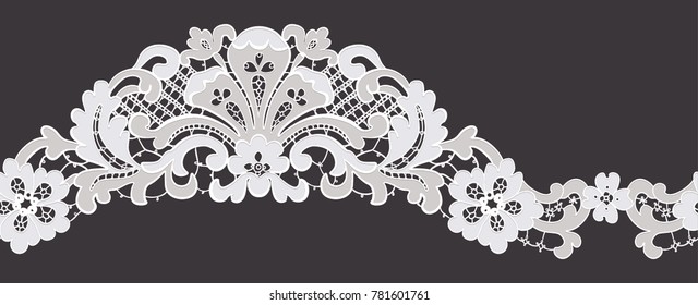 ornate lace edging. vector illustration. seamless element