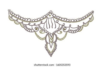 Ornate lace pattern in indian style. Vector illustration
