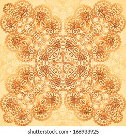 Ornate lacy seamless pattern in mehndi style