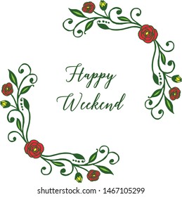 Ornate of leaf flower frame, beautiful wallpaper, for decoration various of cards. Vector