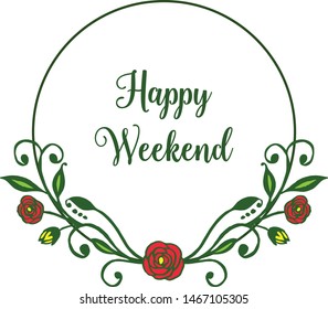 Ornate of leaf flower frame, beautiful wallpaper, for decoration various of cards. Vector