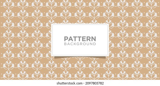 línea de hojas ornamentales patrón sin soldadura sobre fondo marrón Vector Premium