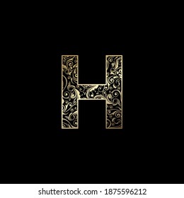 Ornate Letter H Logo Icon, Elegance Monogram Luxury Letter Logo Vector  Design