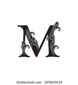 Ornate Letter M Logo icon, elegant monogram luxury ornament decoration letter logo vector  design